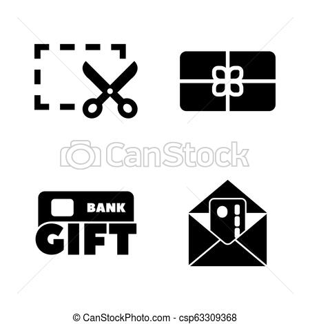 450x470 Gift Cards, Coupon Simple Related Vector Icons Set For Video