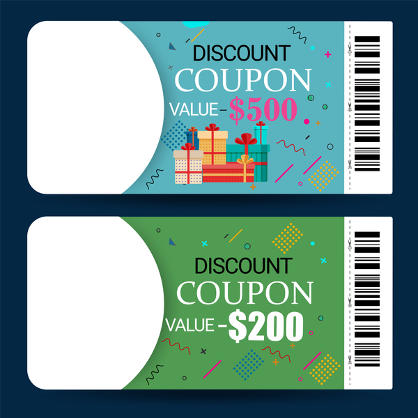 600x600 Discount Coupon Template Vector Free Download