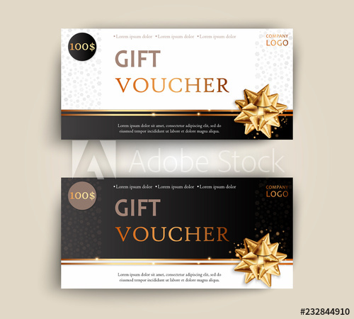 500x450 Vector Set Of Luxury Gift Vouchers With Ribbons And Bow Elegant