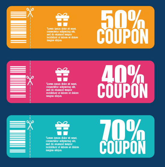 549x557 Free Flat Rounded Coupons Vector