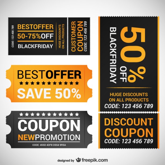 626x626 Black Friday Offer Coupons Vector Free Download