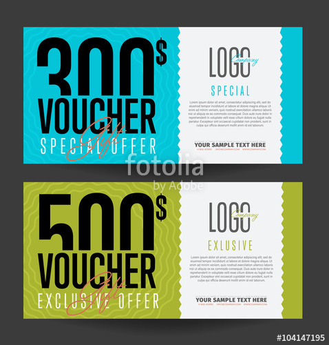 478x500 Gift Voucher Template Back And Front Side Of The Coupon Vector