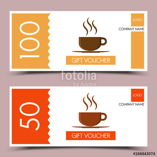 500x500 Gift Vouncher For Coffee Coupon Vector Template Stock Image