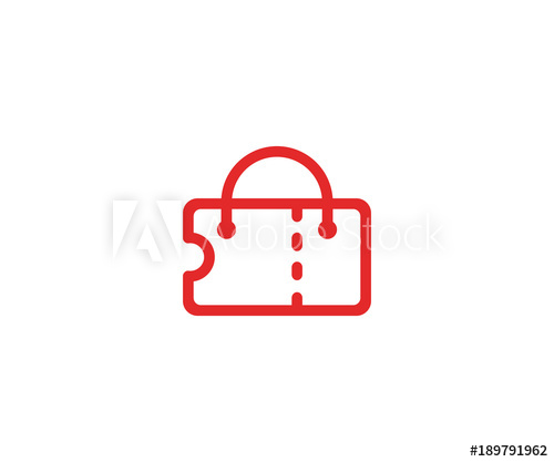 500x417 Ticket And Bag Logo Template Shopping Handbag And Coupon Vector