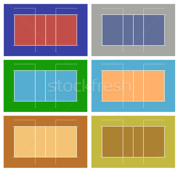 Illustration Of Different Volleyball Court Vector Illustration 600x577 Illustration Of Different Volleyball Court Vector Illustration