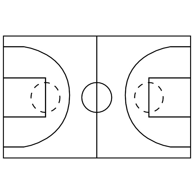 Basketball Court Vector Image 660x660 Basketball Court Vector Image