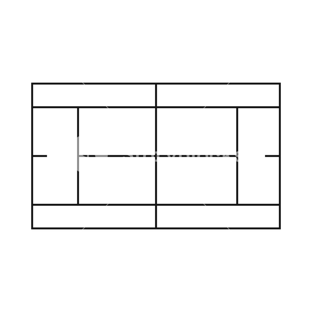 Tennis Court Icon In Outline Style On A White Background Vector 1000x1000 Tennis Court Icon In Outline Style On A White Background Vector