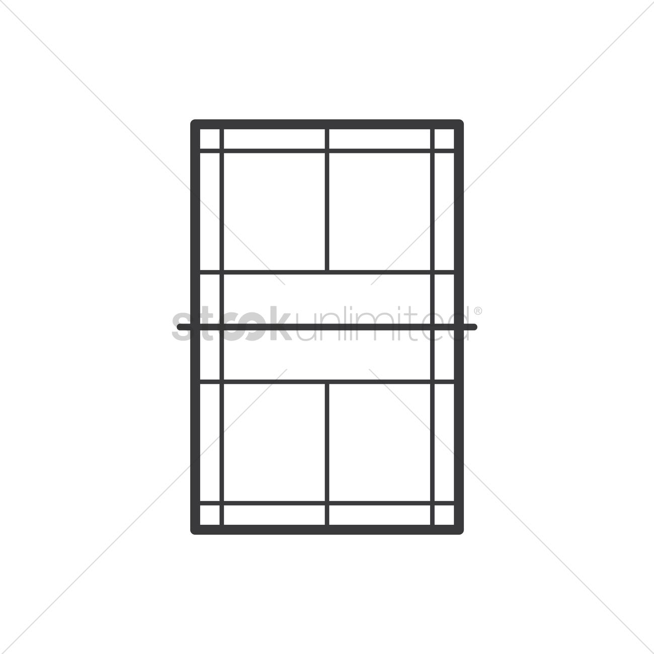Badminton Court Vector Image 1300x1300 Badminton Court Vector Image