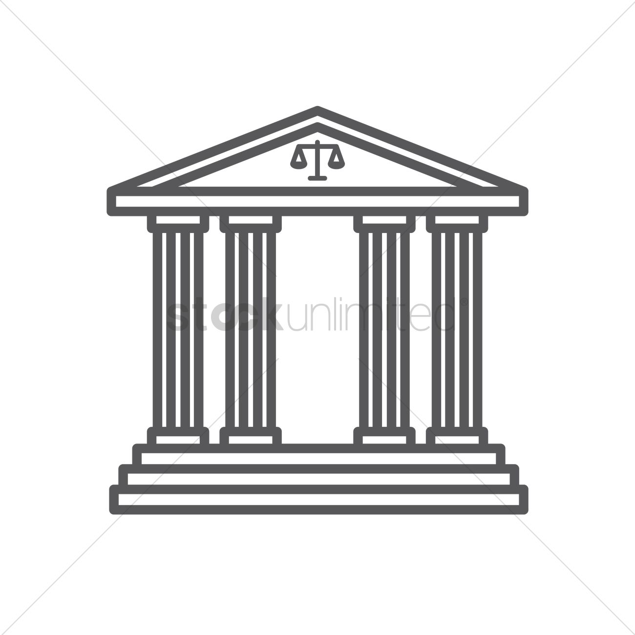 1300x1300 Courthouse Vector Image