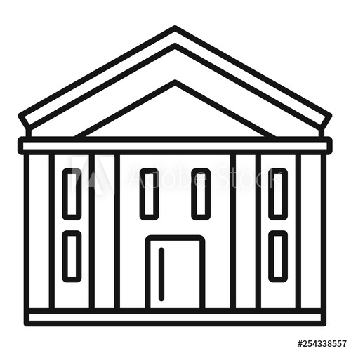 500x500 Bank Courthouse Icon Outline Bank Courthouse Vector Icon For Web