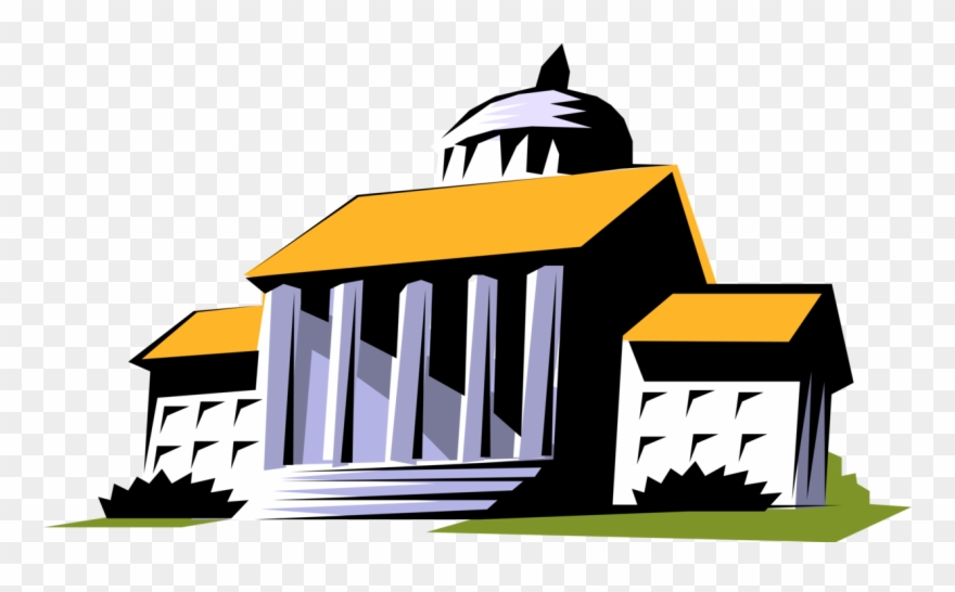880x546 Vector Illustration Of Courthouse With Classical Architecture