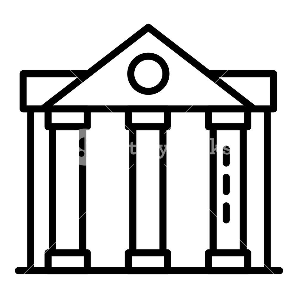 1000x1000 Column Courthouse Icon Outline Column Courthouse Vector Icon