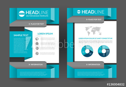500x345 Blue Brochure Flyer Layout Template Size Front And Back