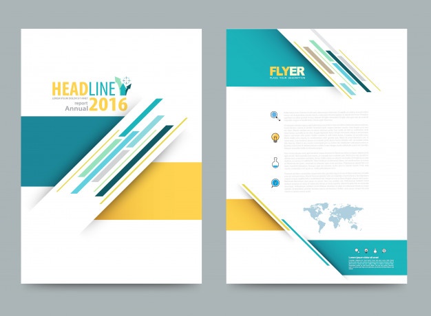 626x460 Cover Annual Report Leaflet Brochure Flyer Template Size Vector