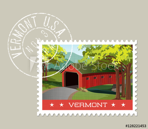 500x438 Vermont Postage Stamp Design Vector Illustration Of Scenic