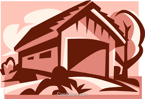 480x328 Covered Bridge Royalty Free Vector Clip Art Illustration