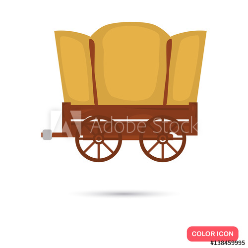 500x500 Covered Wagon Color Flat Icon For Web And Mobile Design