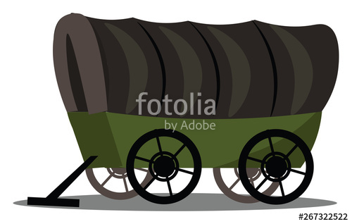 500x318 Image Of Covered Wagon, Vector Or Color Illustration Stock Image