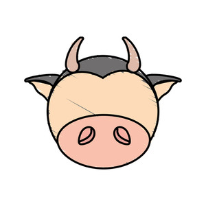 300x300 Close Up Cow Face Royalty Free Vectors