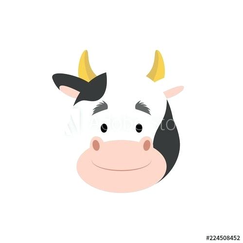 500x500 Cow Face Cartoon