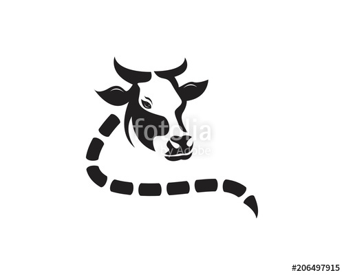 500x400 Cow Head Icon Logo Vector Template Stock Image And Royalty Free