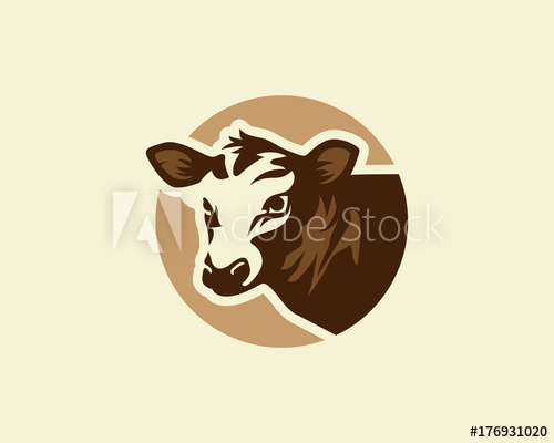 500x400 Cow Logo, Silhouette Of A Cow Head, Cow Vector