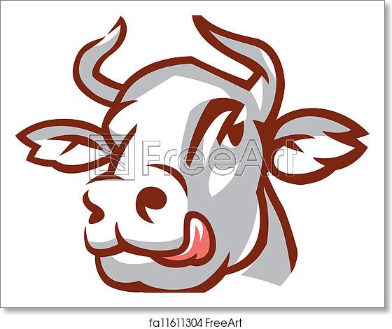 560x470 Free Art Print Of Head Of White Cow Head Of Licking Cow Stylized