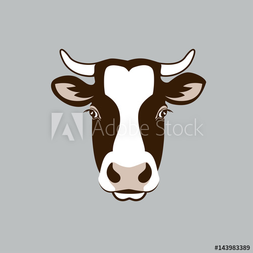 500x500 Cow Head Vector Image Of A Cow Head Design On Grey Background