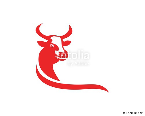 500x400 Cow Head Silhouette Logo Design Icon Template Stock Image