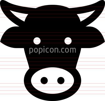 400x382 Cow Head Vector Icon