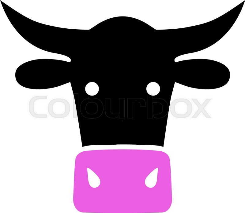 800x698 Cow Head Vector Icon A Flat Isolated Stock Vector Colourbox