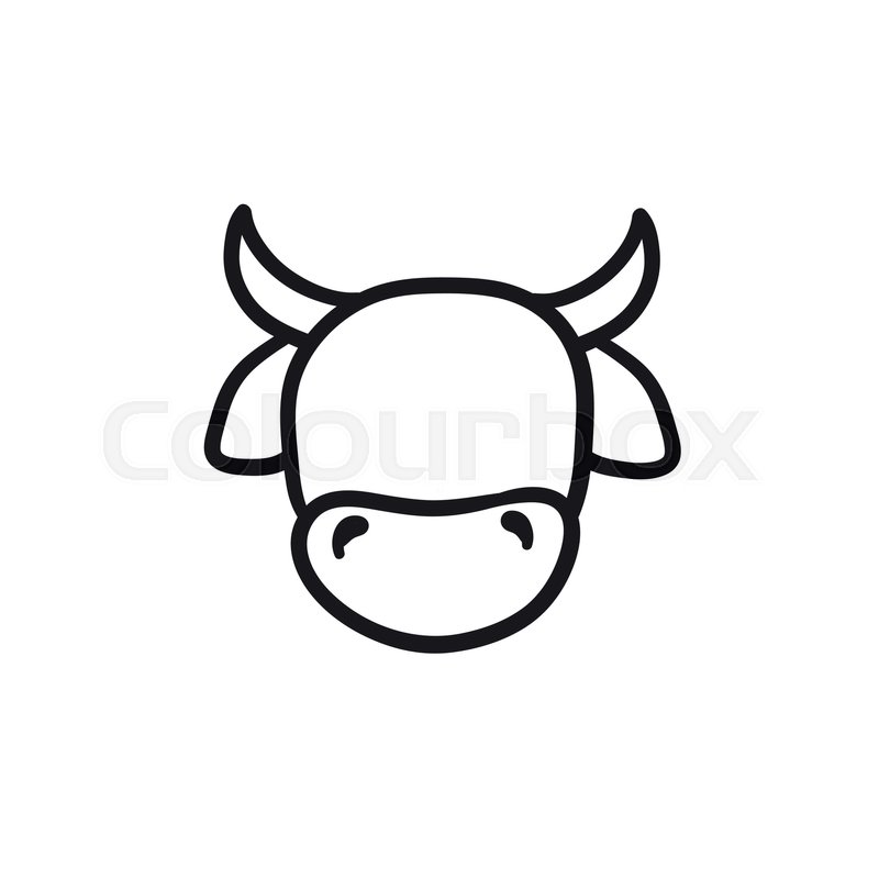800x800 Cow Head Vector Sketch Icon Isolated Stock Vector Colourbox