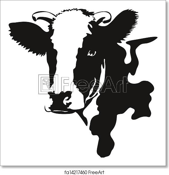 561x581 Free Art Print Of Vector Illustration Of A Cow Head Vector