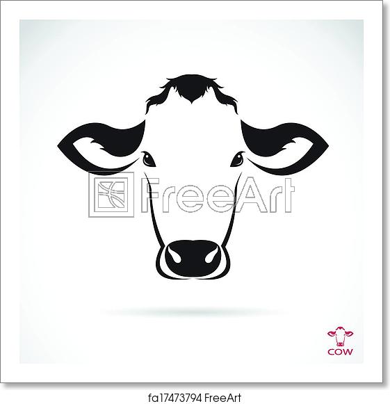 561x581 Free Art Print Of Vector Image Of An Cow Head Vector Image