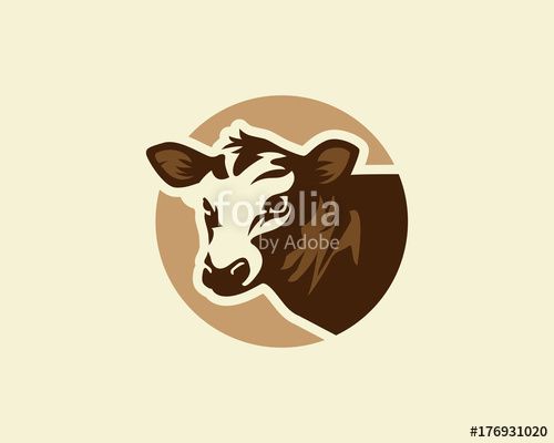 500x400 Vector Cow Logo, Silhouette Of A Cow Head, Cow Vector Logo