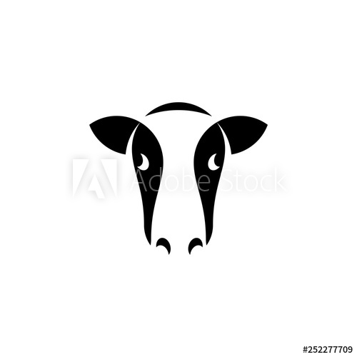 Cow Face Logo Symbol Black Icon Vector 500x500 Cow Face Logo Symbol Black Icon Vector