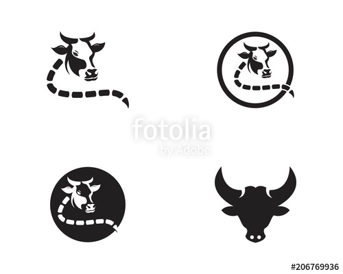 500x400 Cow Head Logo Vector Template Stock Image And Royalty Free Vector