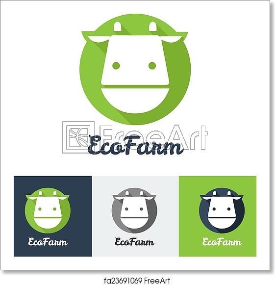 561x581 Free Art Print Of Vector Flat Modern Minimalistic Cow Logo Vector