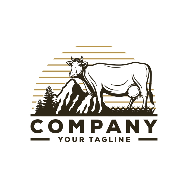 640x640 Cow Farm Logo Vector Template For Free Download