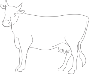 298x246 Cow Side View Outline Clip Art