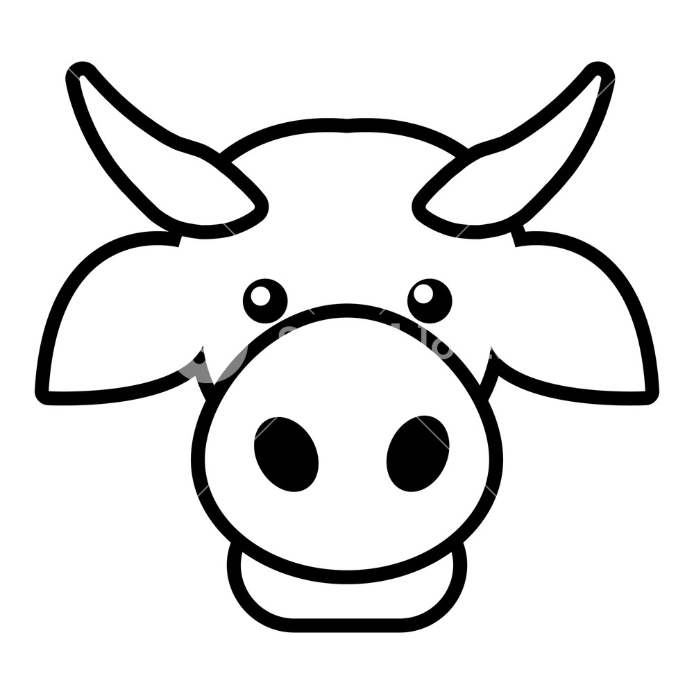 1000x1000 Cow Head Icon Outline Illustration Of Cow Head Vector Icon