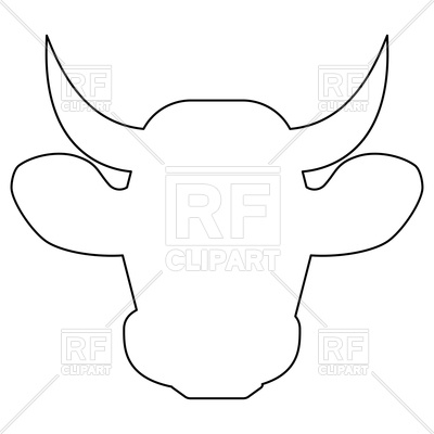 400x400 Cow Head Outline Icon Vector Image Of Silhouettes, Outlines