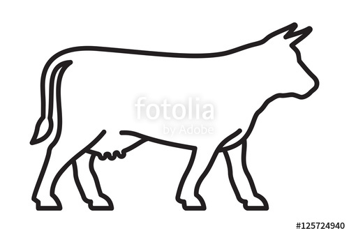 500x334 Cow Outline Vector Icon Stock Image And Royalty Free Vector