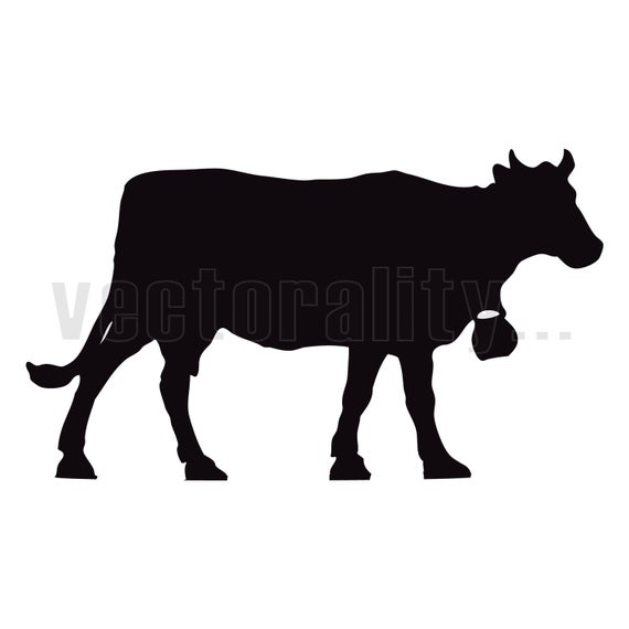 570x570 Dairy Cow Bull Farm Animal Silhouette Outline Vector Art Etsy