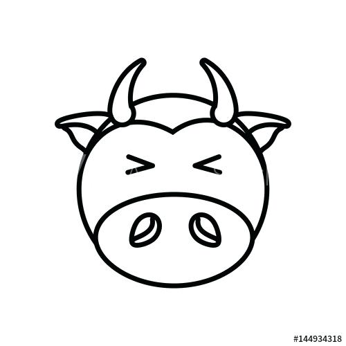 500x500 Outline Of A Cow Outline Cow Head Animal Vector Illustration