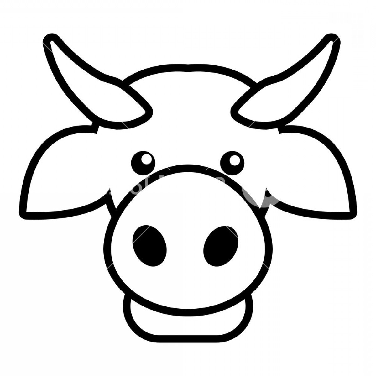 1200x1200 Cow Head Icon Outline Illustration Of Cow Head Vector Icon For Web