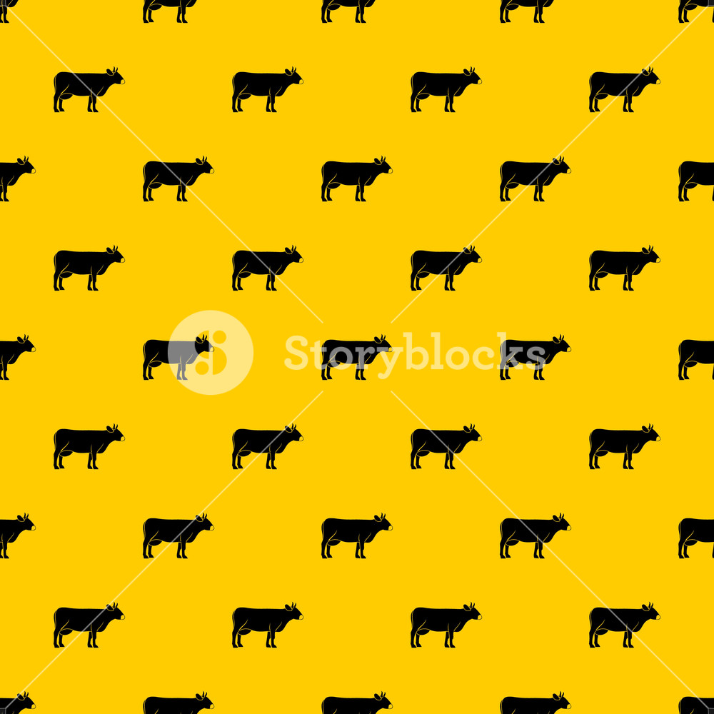 1000x1000 Cow Pattern Seamless Vector Repeat Geometric Yellow For Any Design
