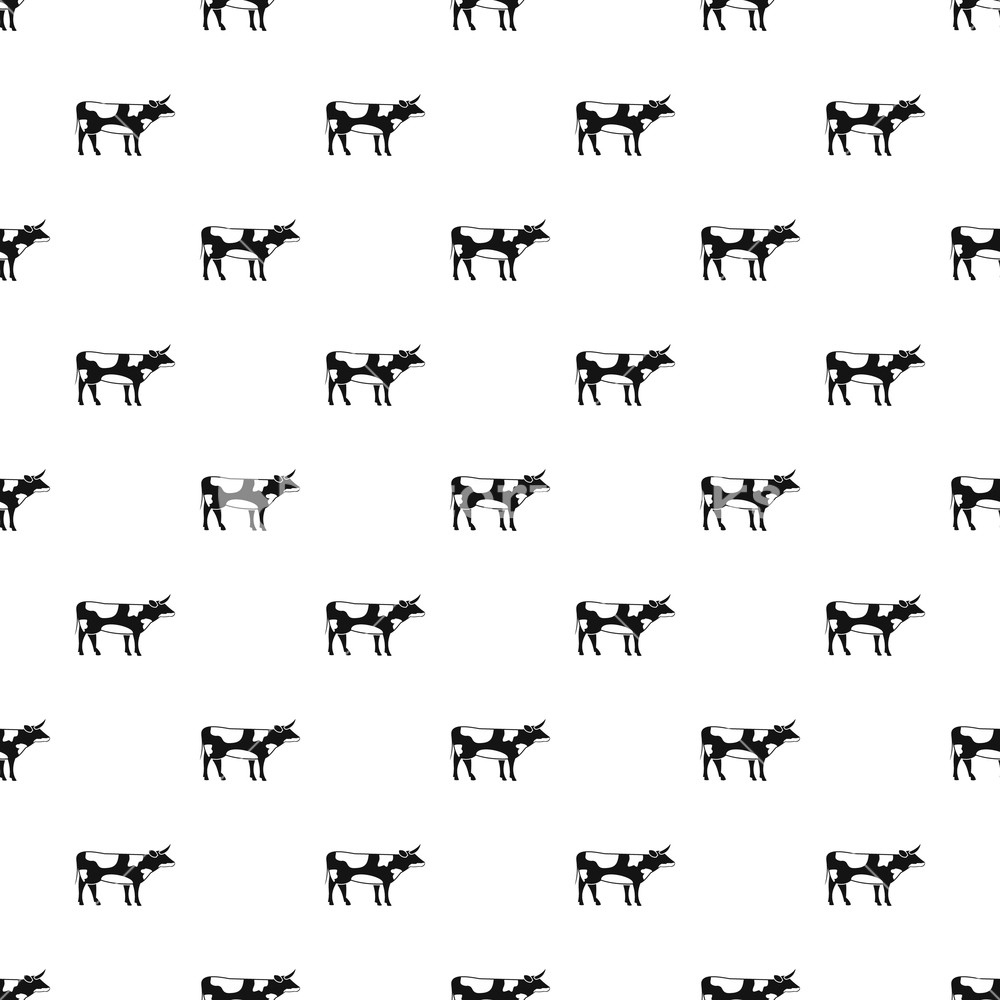1000x1000 Cow Pattern Simple Illustration Of Cow Vector Pattern For Web