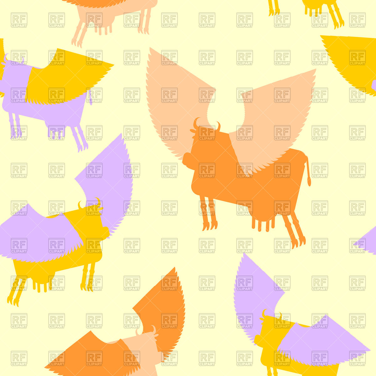 1200x1200 Cow Wings Seamless Pattern Vector Image Of Backgrounds, Textures