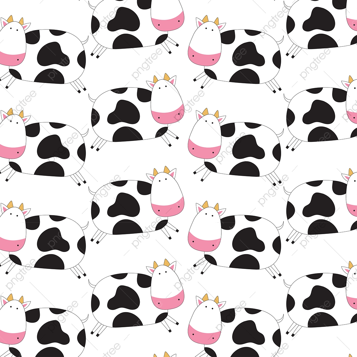 1200x1200 Cute Baby Cow Pattern Vector, Cow, Pattern, Cute Png And Vector